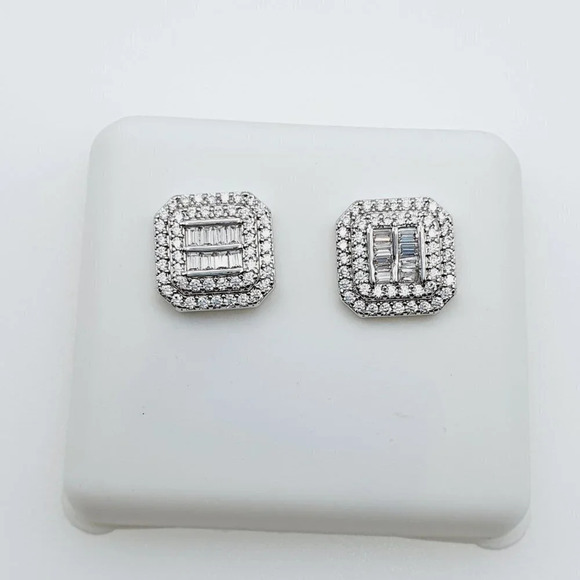 "925 Sterling Silver Plated CZ Earrings, EVBRS562 - Picture 6 of 10